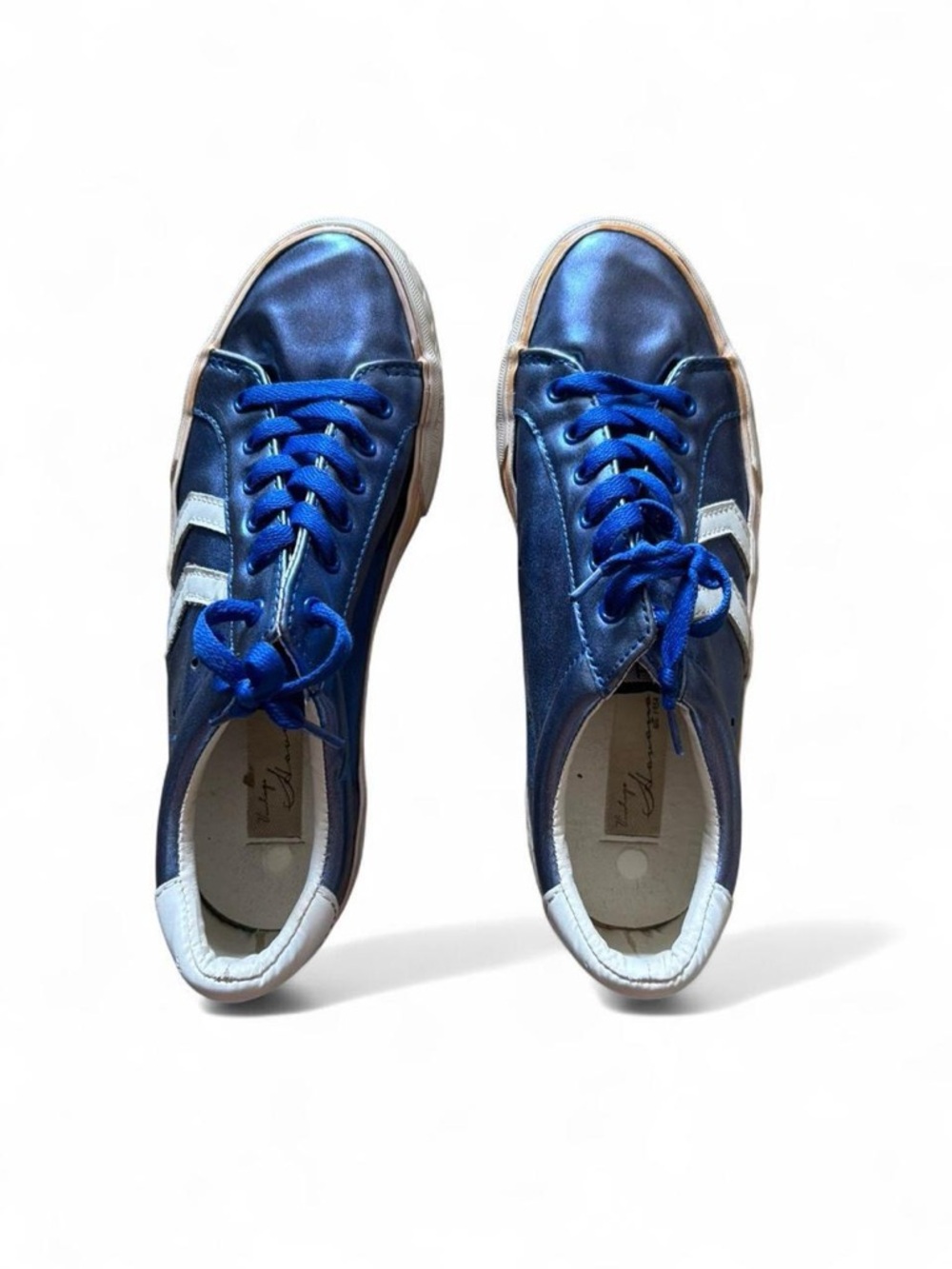 Vintage Havana Metallic Blue Low-Top Sneakers